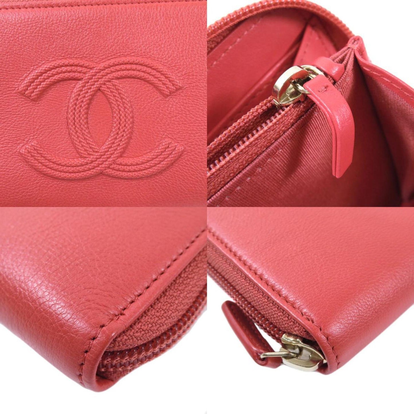 Chanel Coco Mark Round Long Wallet Leather Ladies CHANEL