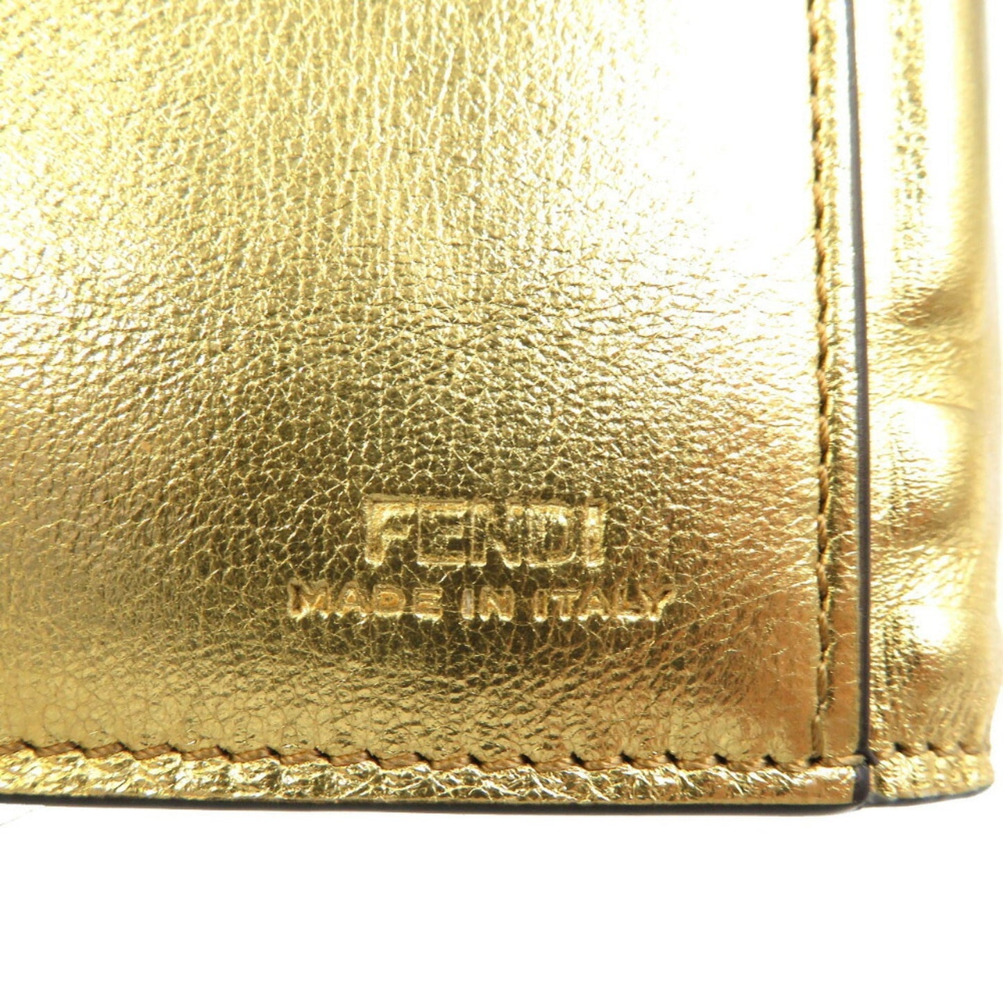 FENDI 8M0419 Leather Gold Bifold Wallet Medium