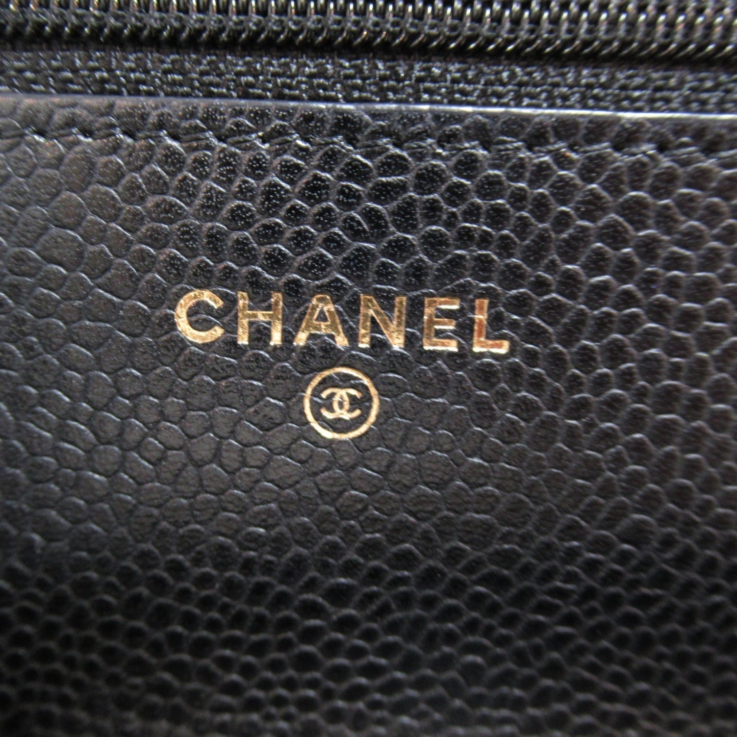 CHANEL Chain wallet Black Caviar Skin [Grained Calf]