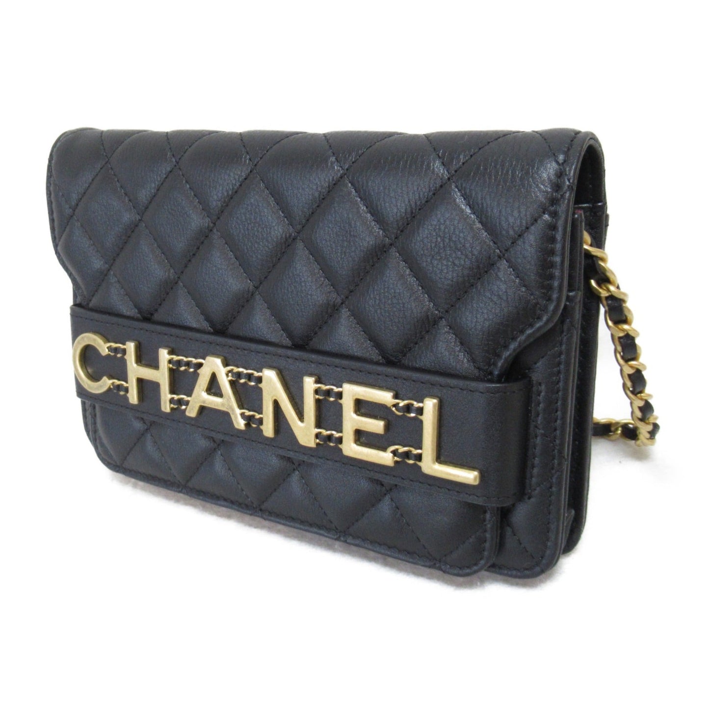 CHANEL Chain wallet Shoulder Bag Black Calfskin [cowhide]