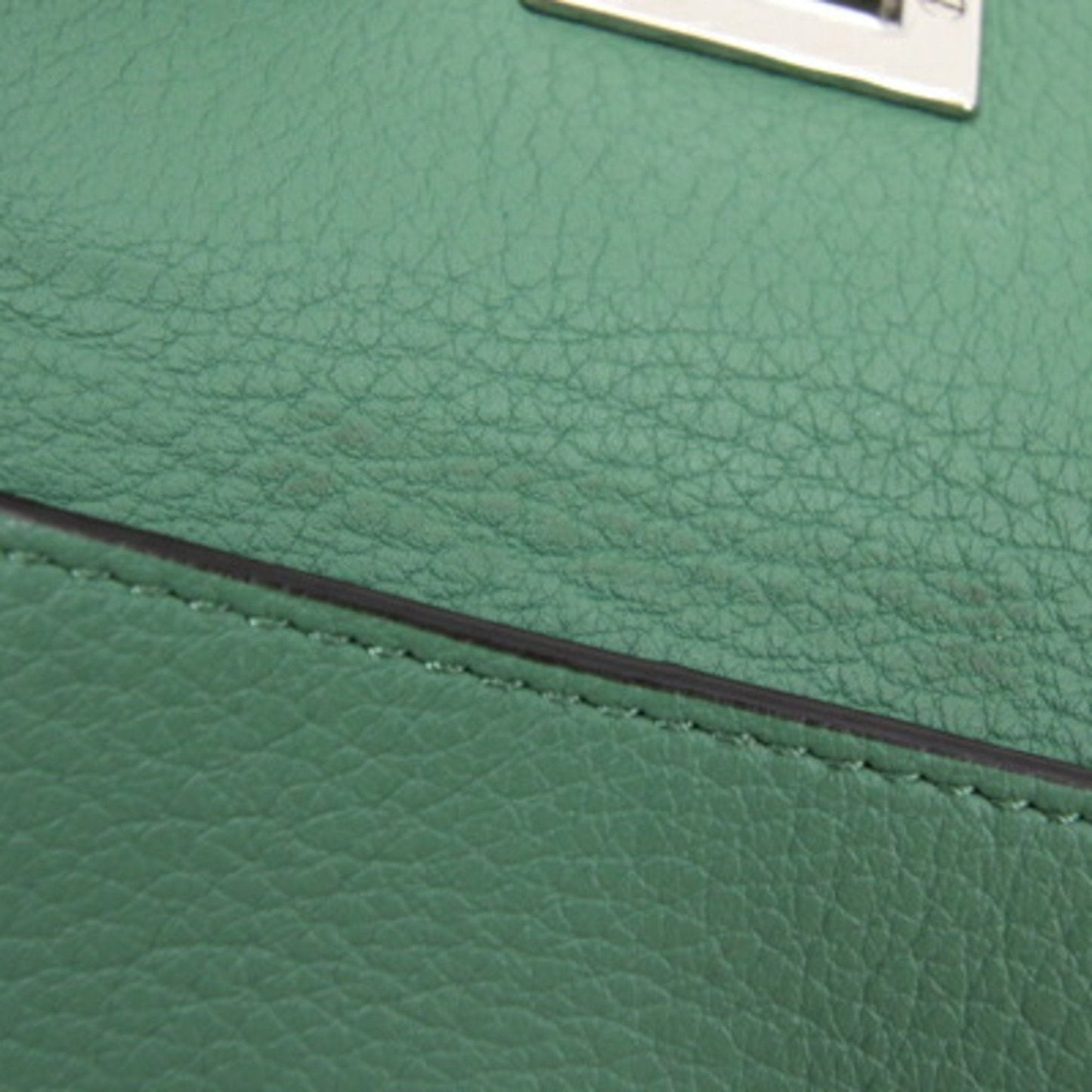 FENDI Trifold Wallet Peekaboo 8M0426 Green Leather Women's