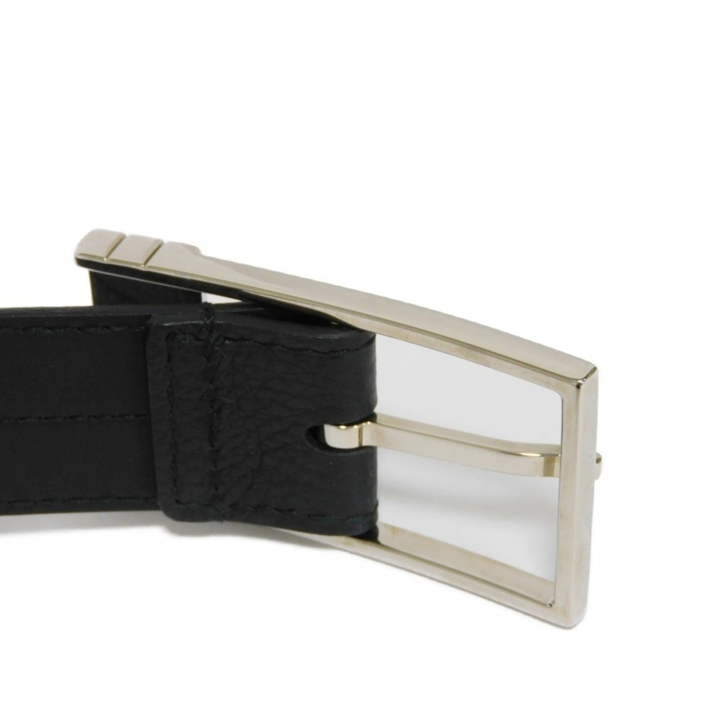 DIOR HOMME Belt DIOR Signature 3mm 90 Grained Calf Black Silver Logo 4173PLTAB_H00N Men's