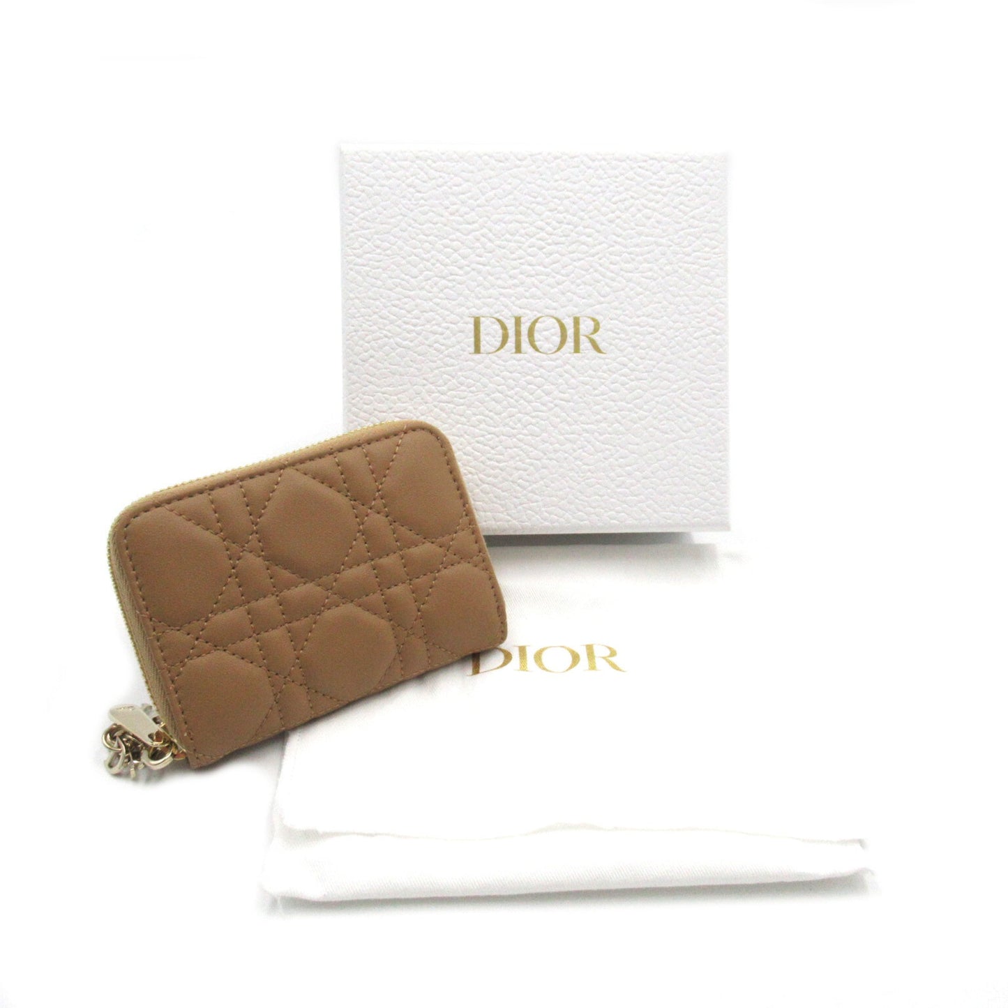 Dior lady dior medium wallet Beige Lambskin [sheep leather] S0985ONMJ53U