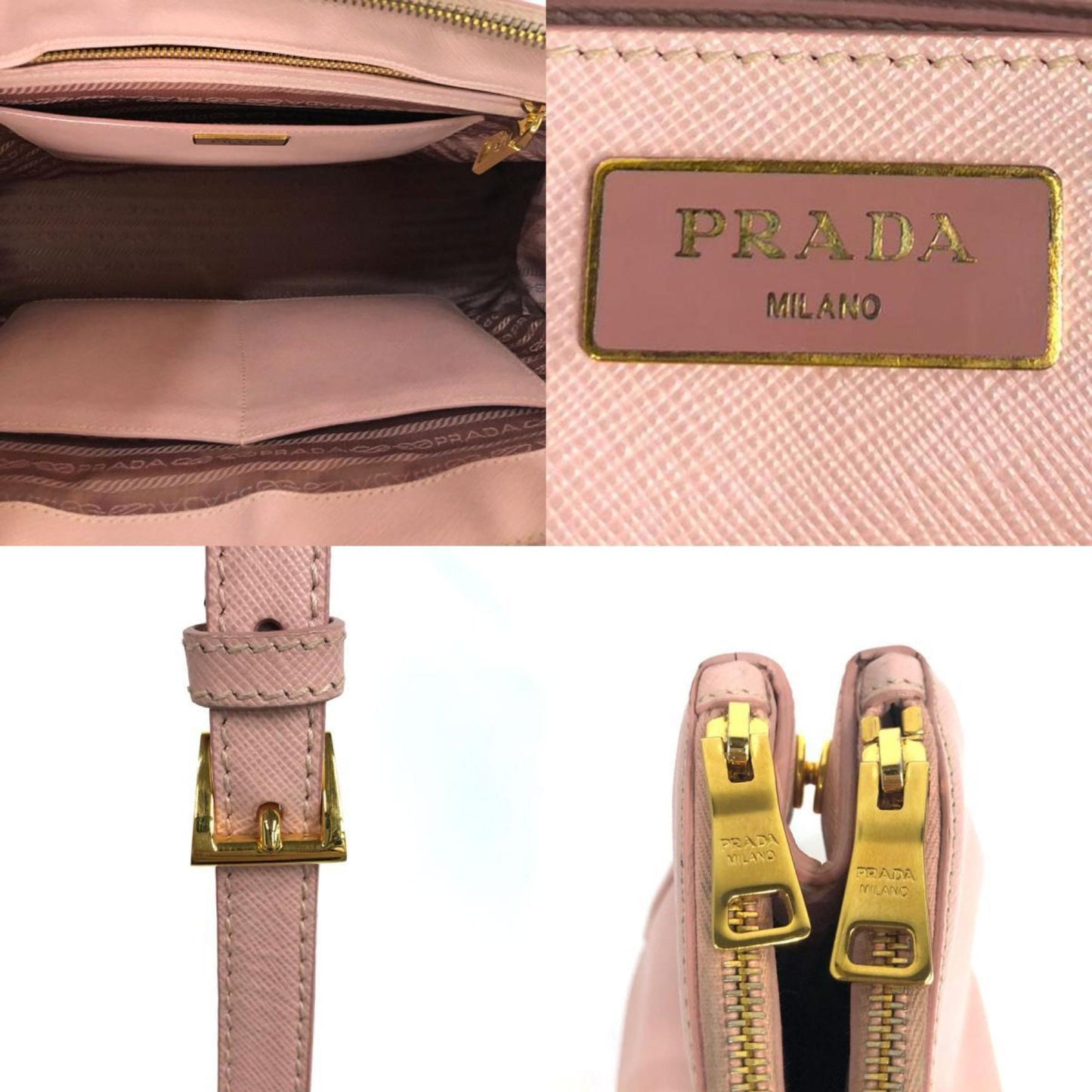 PRADA handbag shoulder bag Galleria leather pink ladies