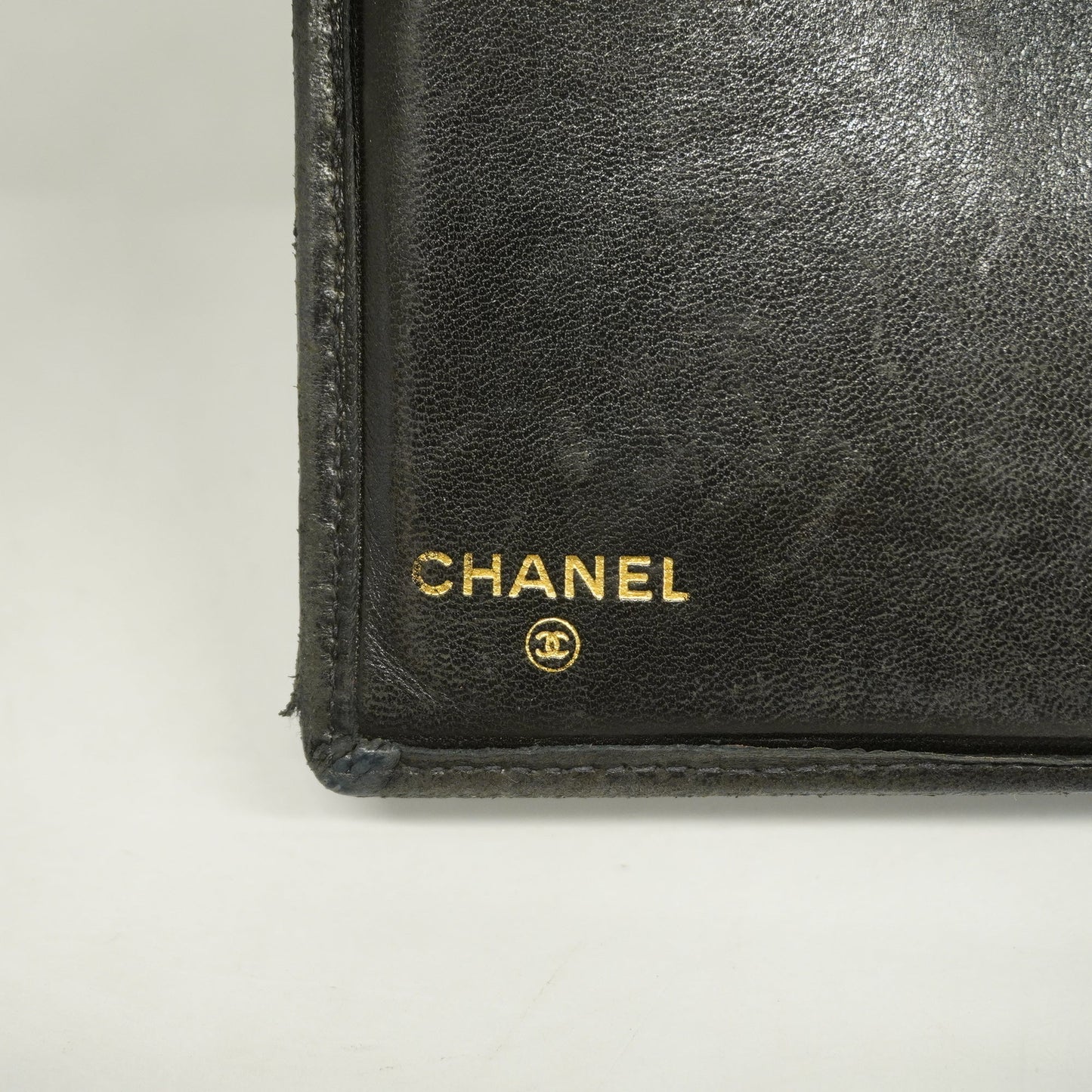 CHANELAuth  Bicolor Bi-fold Wallet Women's Lambskin Black