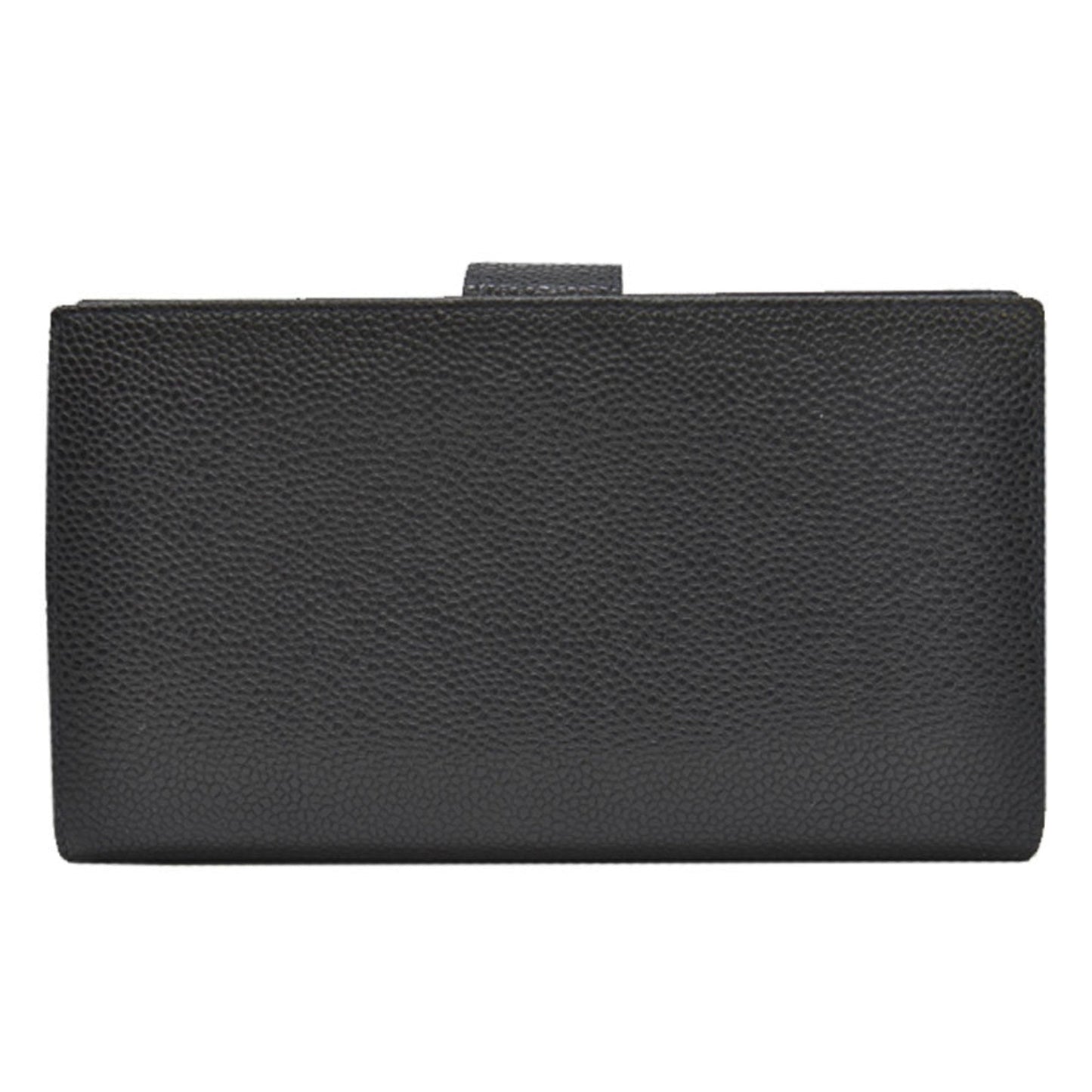 Chanel Long Wallet Coco Mark Black Gold Caviar Skin Bi-Fold Ladies