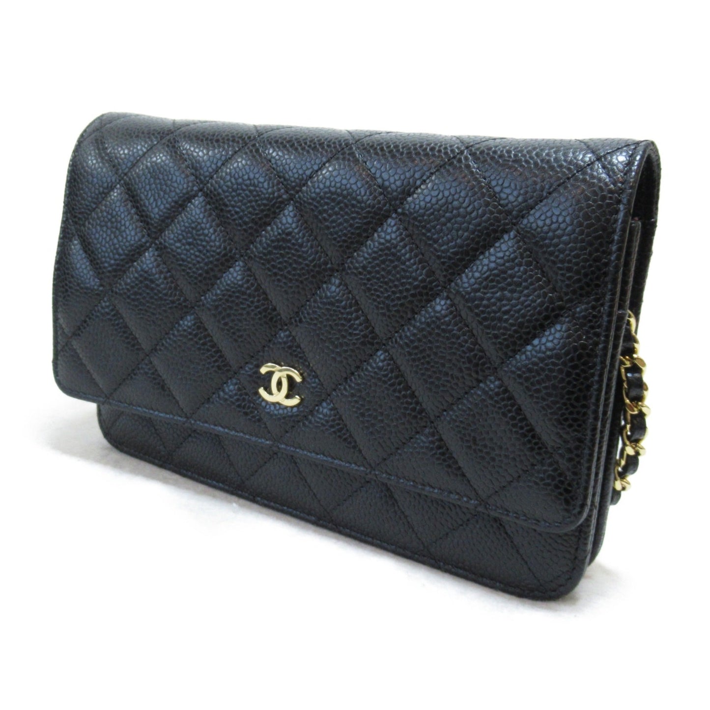 CHANEL Chain wallet Shoulder Bag Black Caviar Skin [Grained Calf]