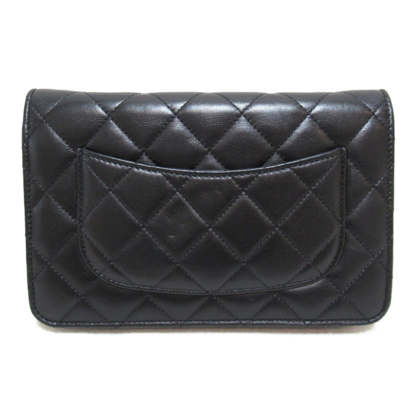 CHANEL Matelasse Chain Wallet Black Lambskin [sheep leather]