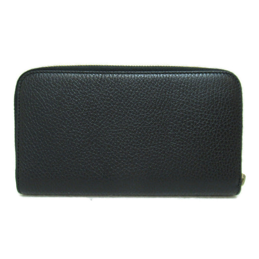 GUCCI Round long wallet Black leather 509644