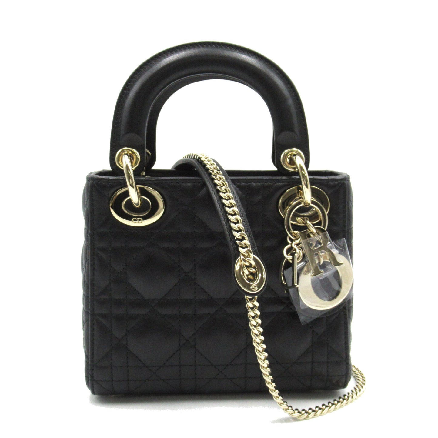 Dior lady dior tote mini Black Lambskin [sheep leather]