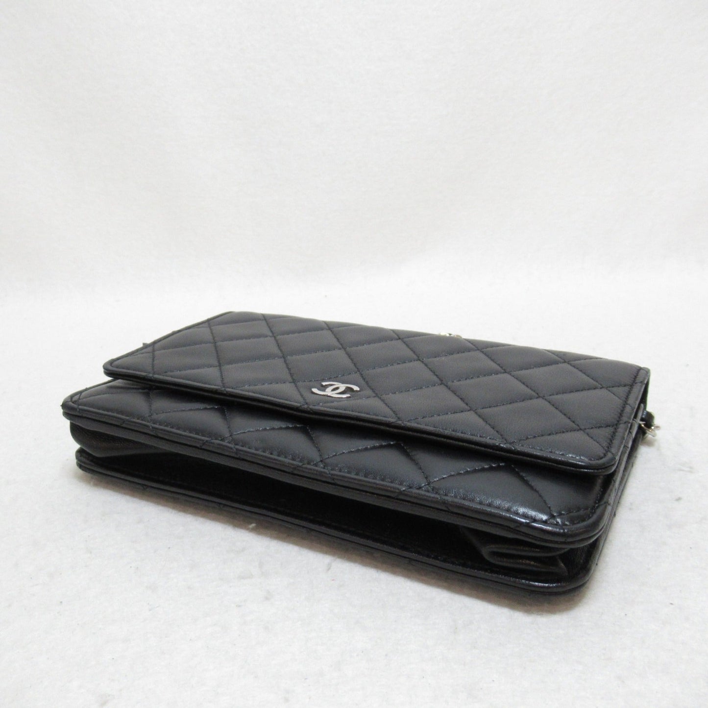 CHANEL Matelasse Chain Wallet Black Lambskin [sheep leather]