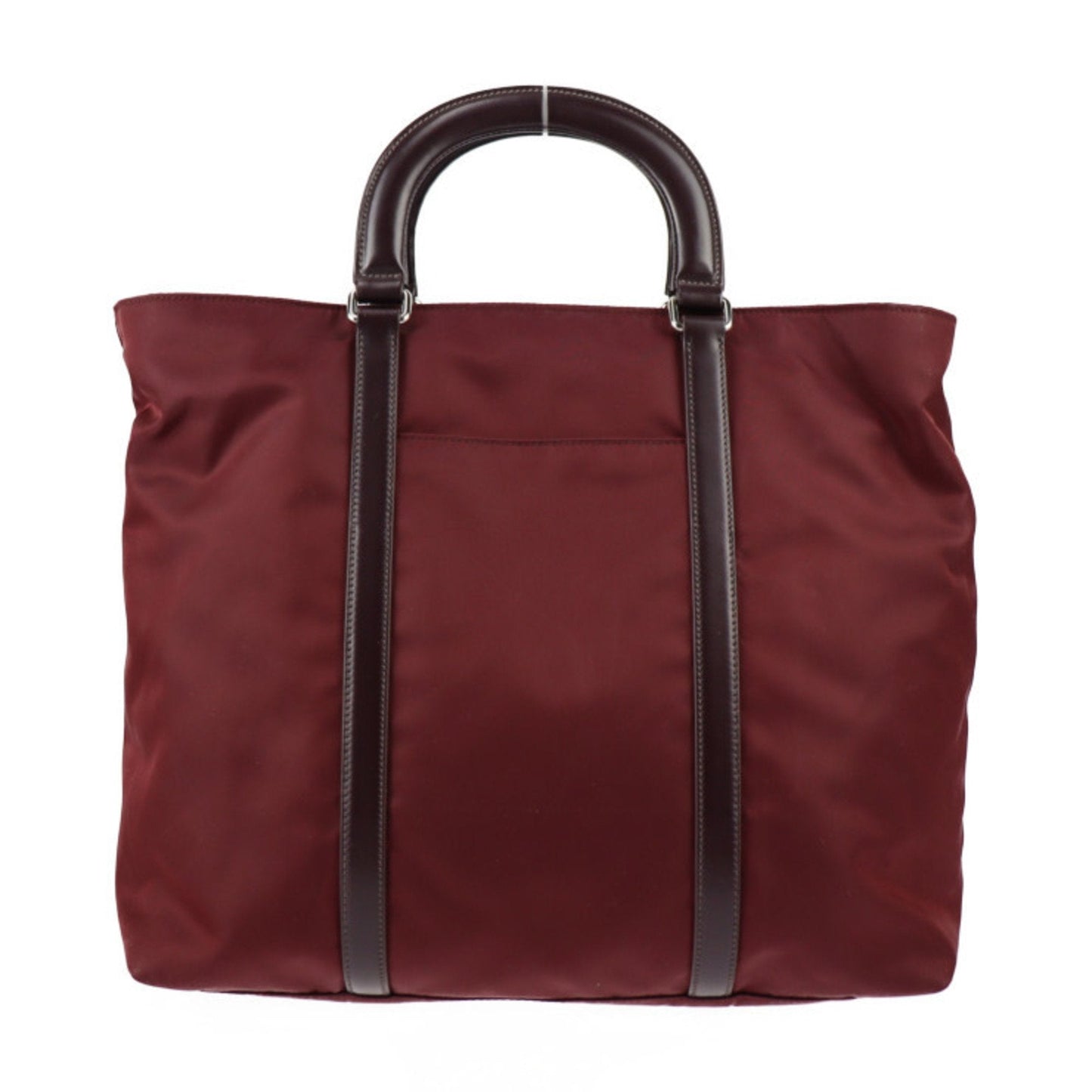 PRADA Tote Bag 1BG057 Nylon Leather GRANATO Garnet Bordeaux 2WAY Shoulder Triangle Logo