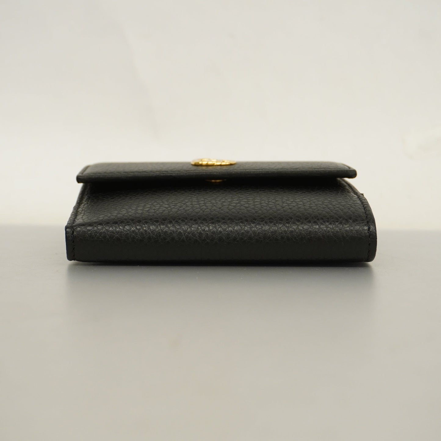 GUCCI  GG Marmont Gold Hardware 456122 Women's Leather Wallet Black