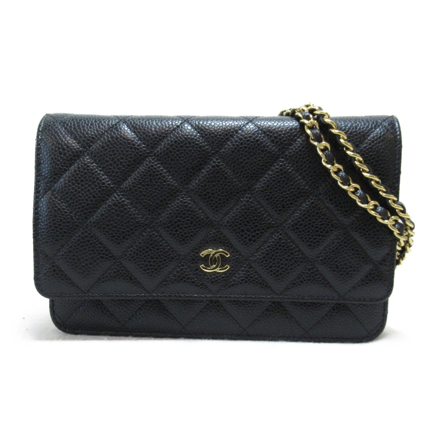 CHANEL Chain wallet Shoulder Bag Black Caviar Skin [Grained Calf]