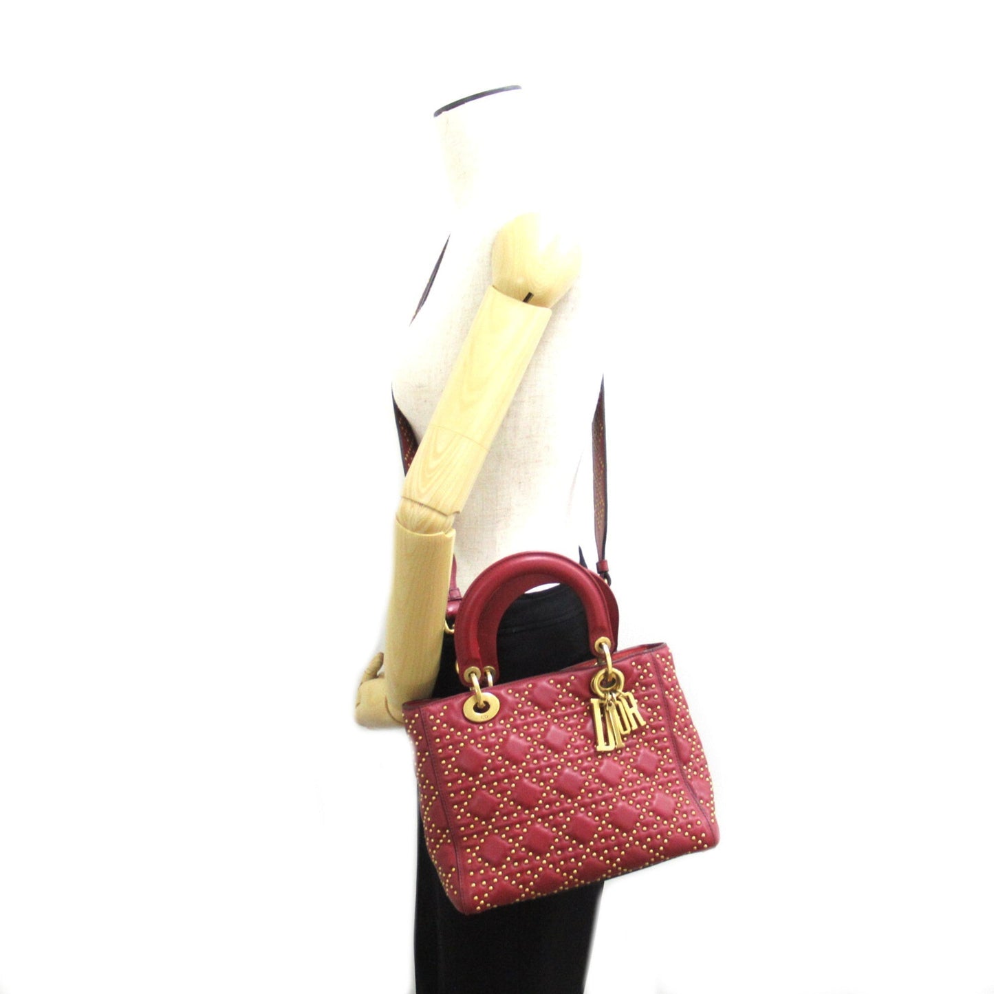 Dior Lady dior tote Bordeaux system leather