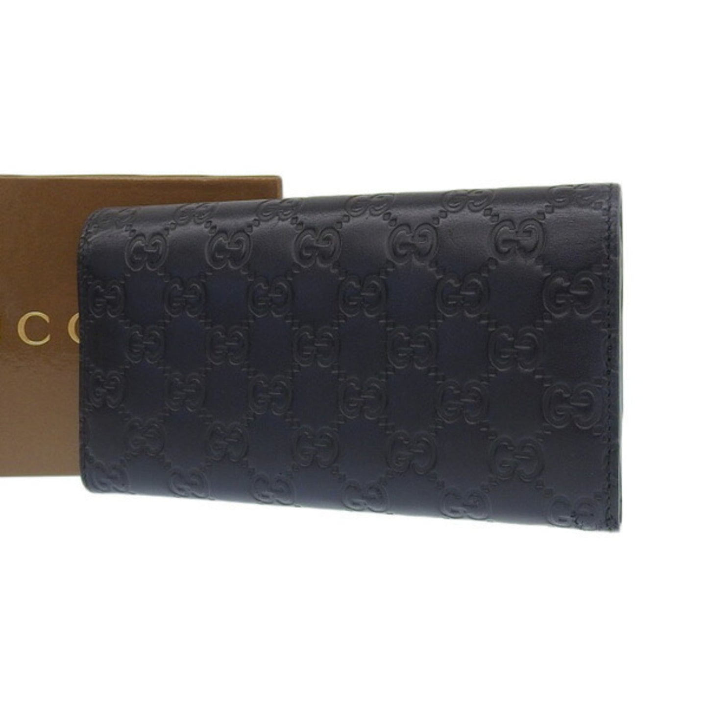 GUCCIsima Leather Bifold Long Wallet 410100 Black Women's