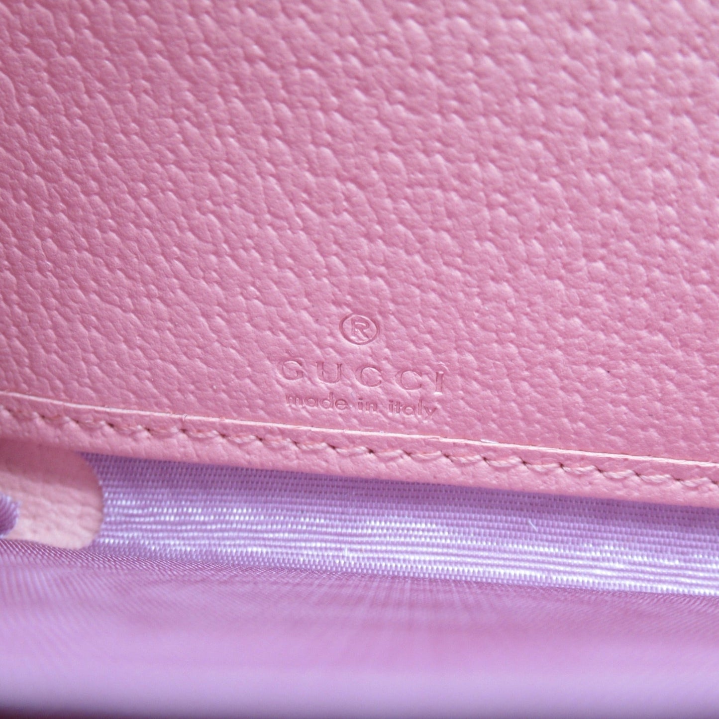 GUCCI Round long wallet Pink leather 456117