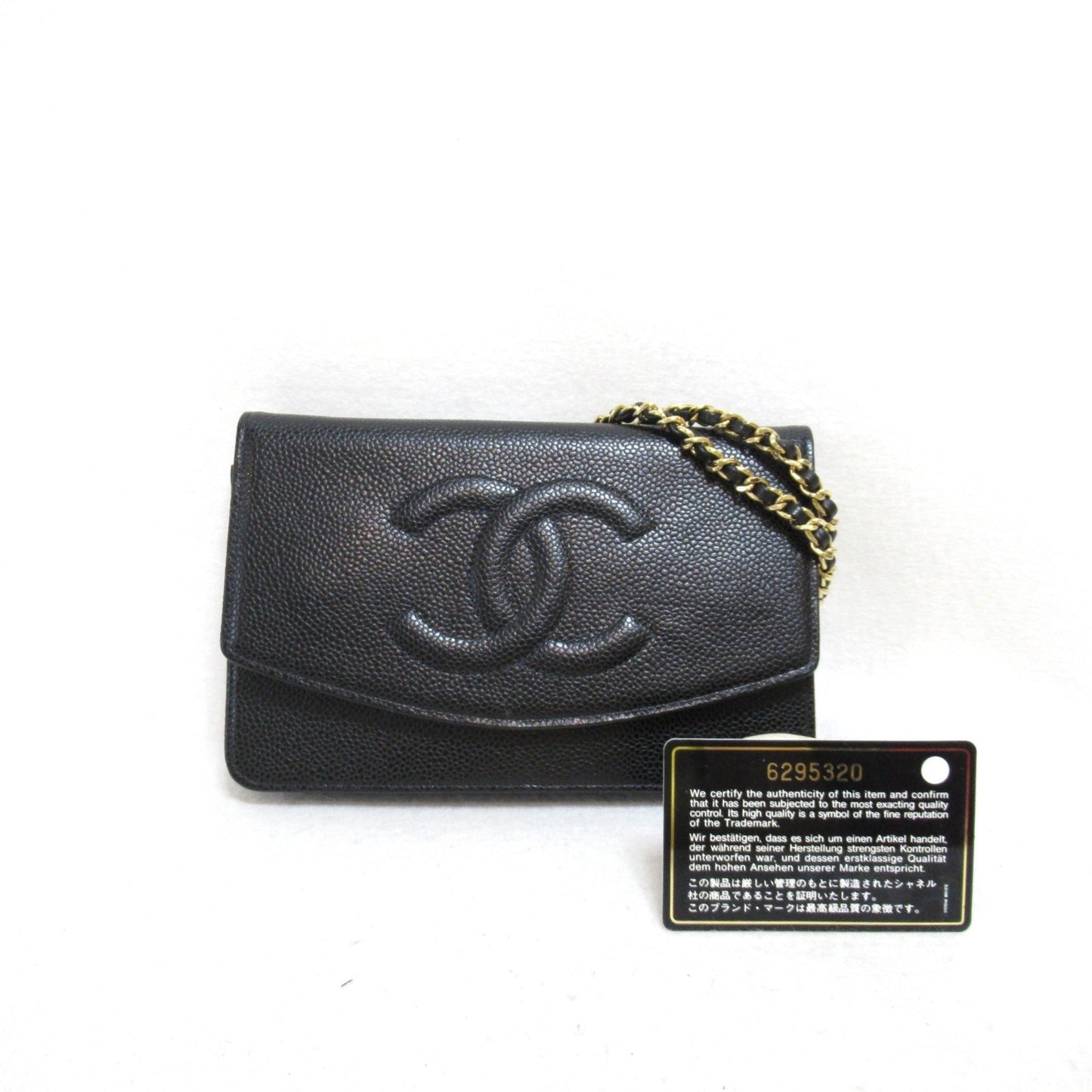 CHANEL Chain wallet Black Caviar Skin [Grained Calf]