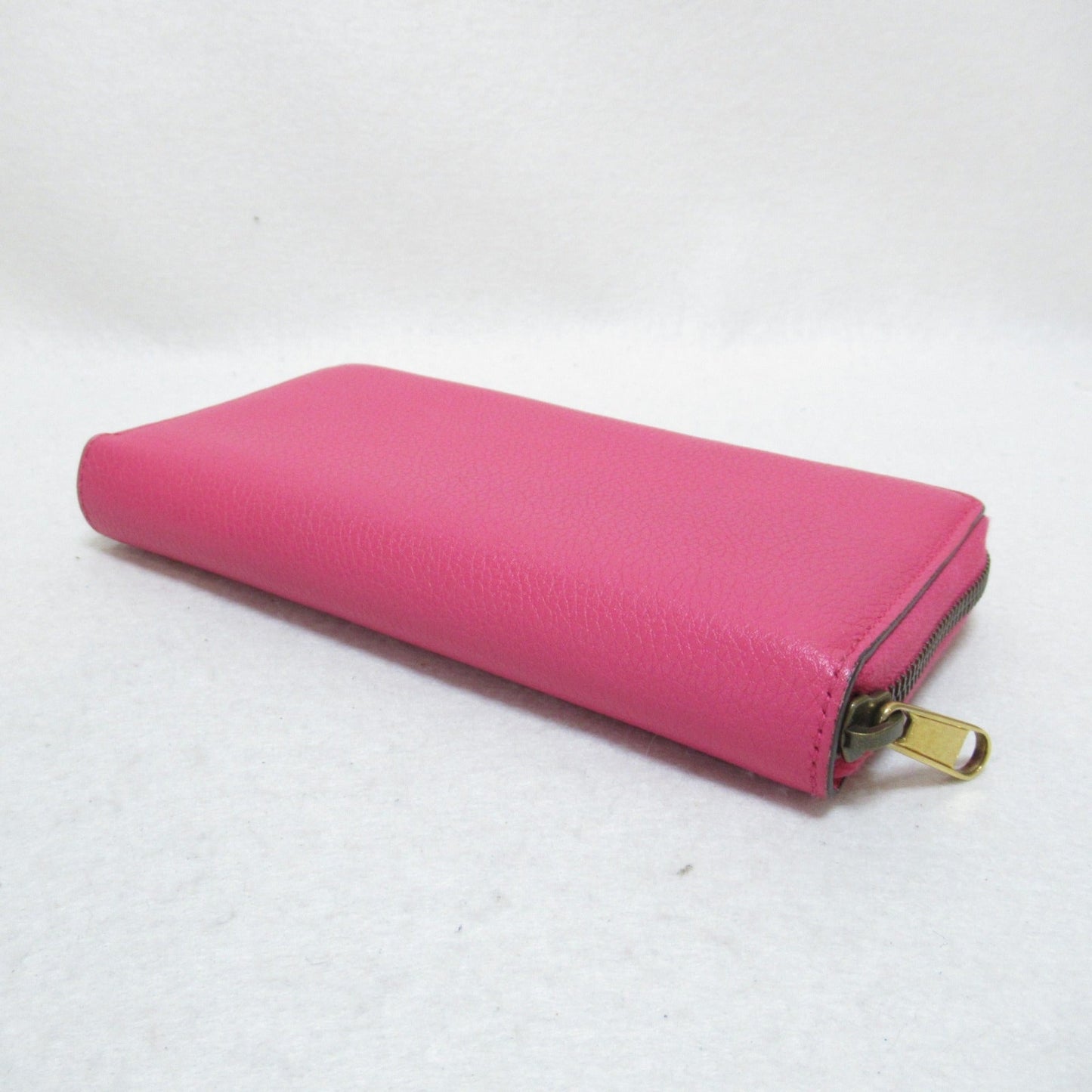 GUCCI Round long wallet Pink leather 496317