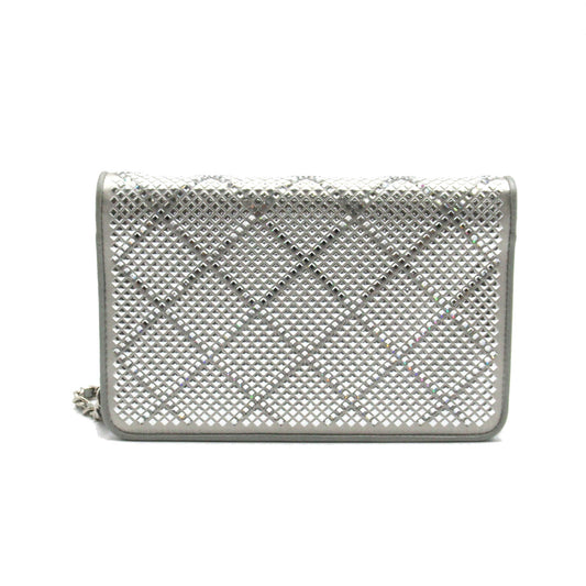 CHANEL Matelasse Chain wallet Silver Lambskin [sheep leather] Strath AP2853