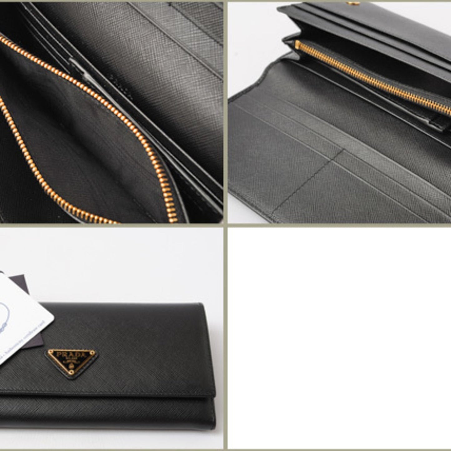 Prada Wallet PRADA Long wallet 1M1132 Pass Case with Saffiano Triangle NERO Black Outlet