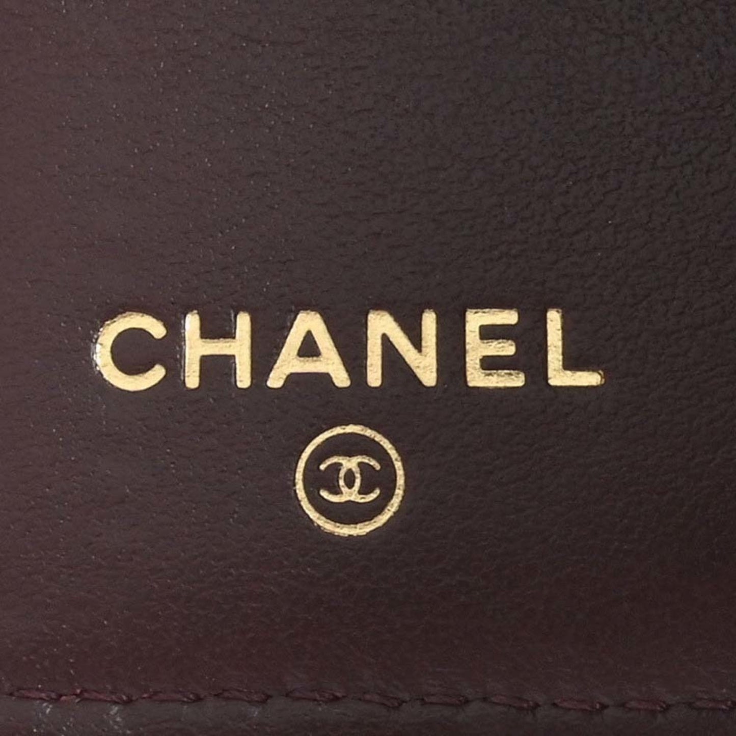 CHANEL Caviar Skin Matelasse Coco Mark Trifold Wallet Black Ladies