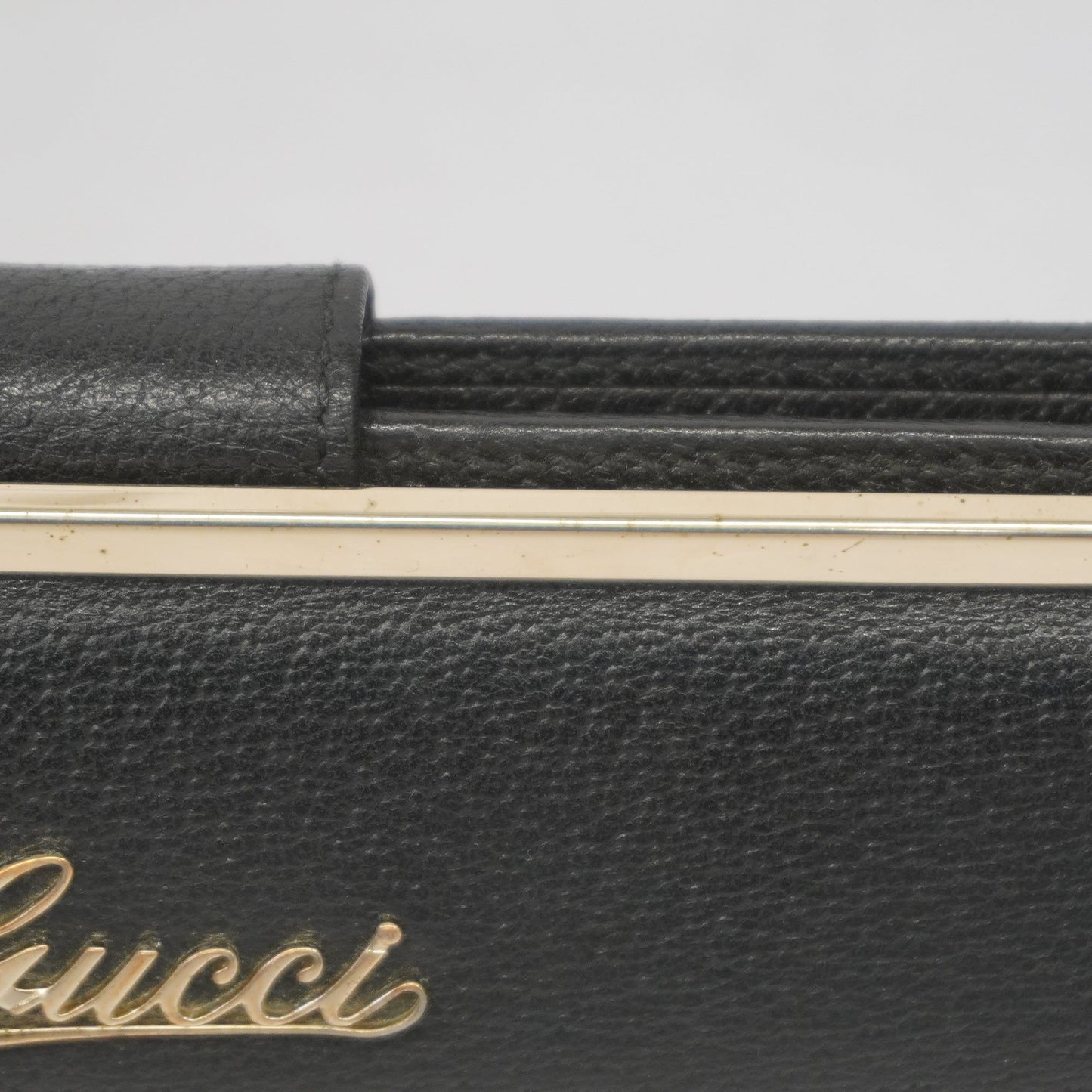 Gucci bi-fold long wallet 170370 leather black Unisex