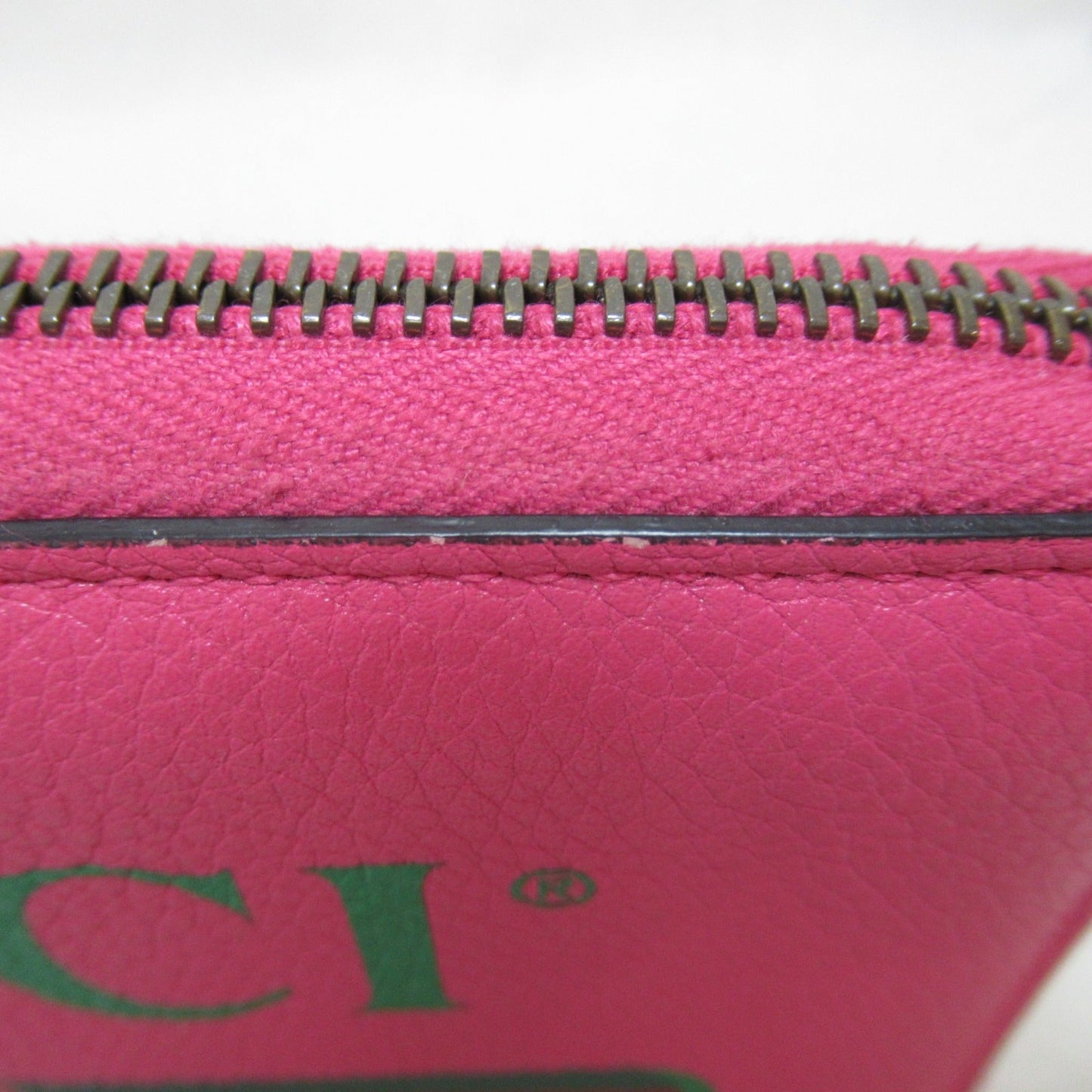 GUCCI Round long wallet Pink leather 496317