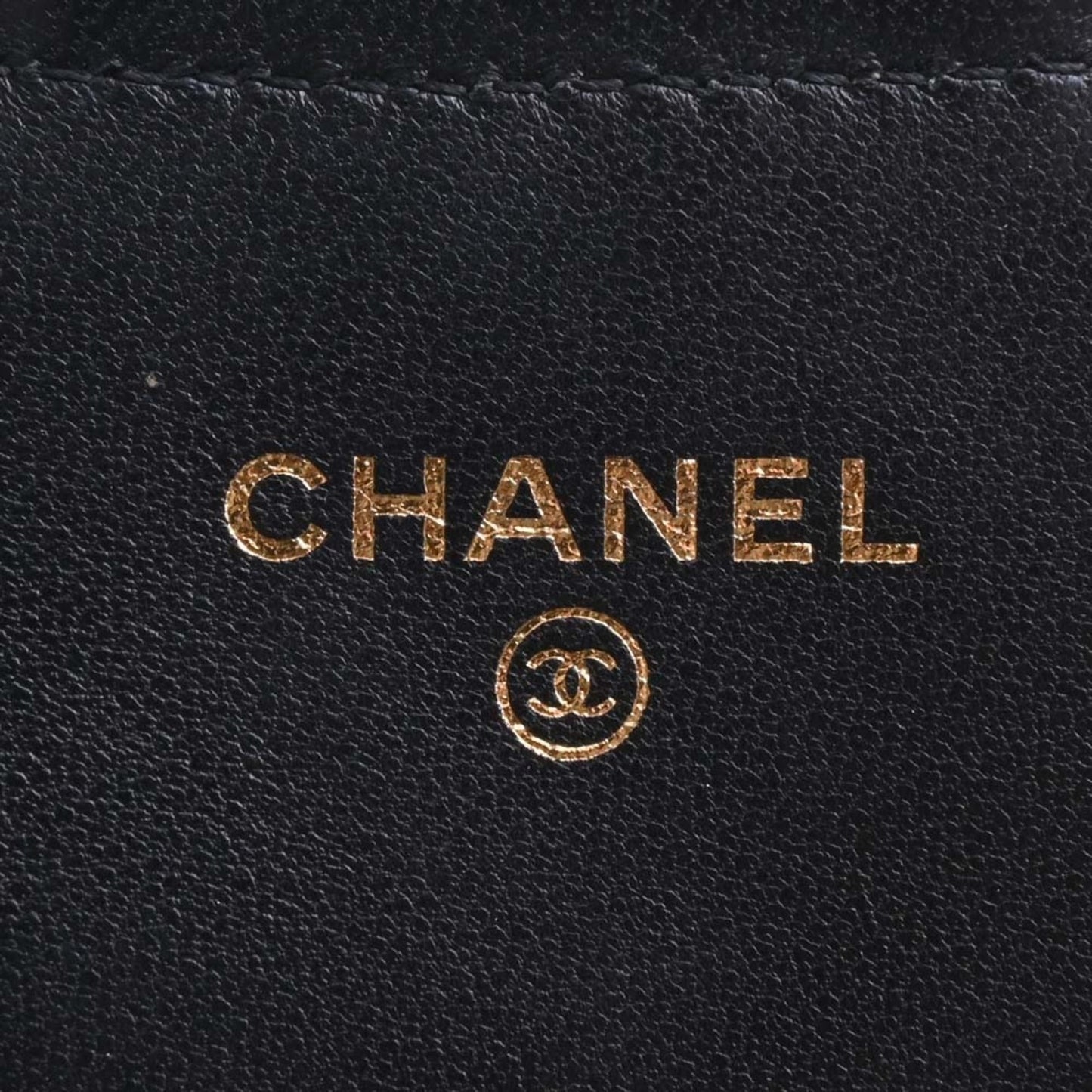 CHANEL Lambskin Matelasse Coco Mark Bifold Long Wallet Black Ladies