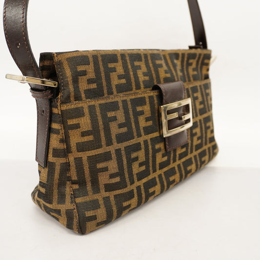 FENDI   Zucca Shoulder Bag Women's Nylon Canvas Brown