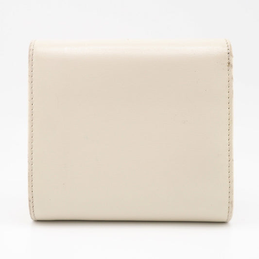 GUCCI 621891 Horsebit Bifold Wallet White Ladies