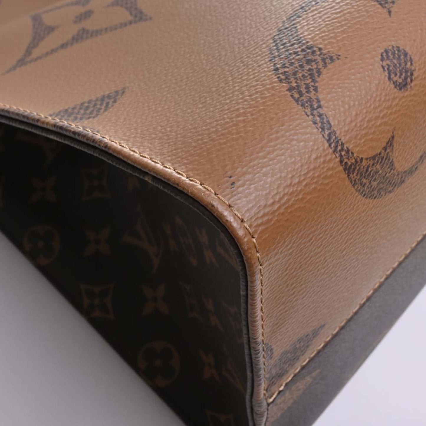 LOUIS VUITTON Giant Monogram Reverse On the Go GM Tote Bag M45320 Brown Women's