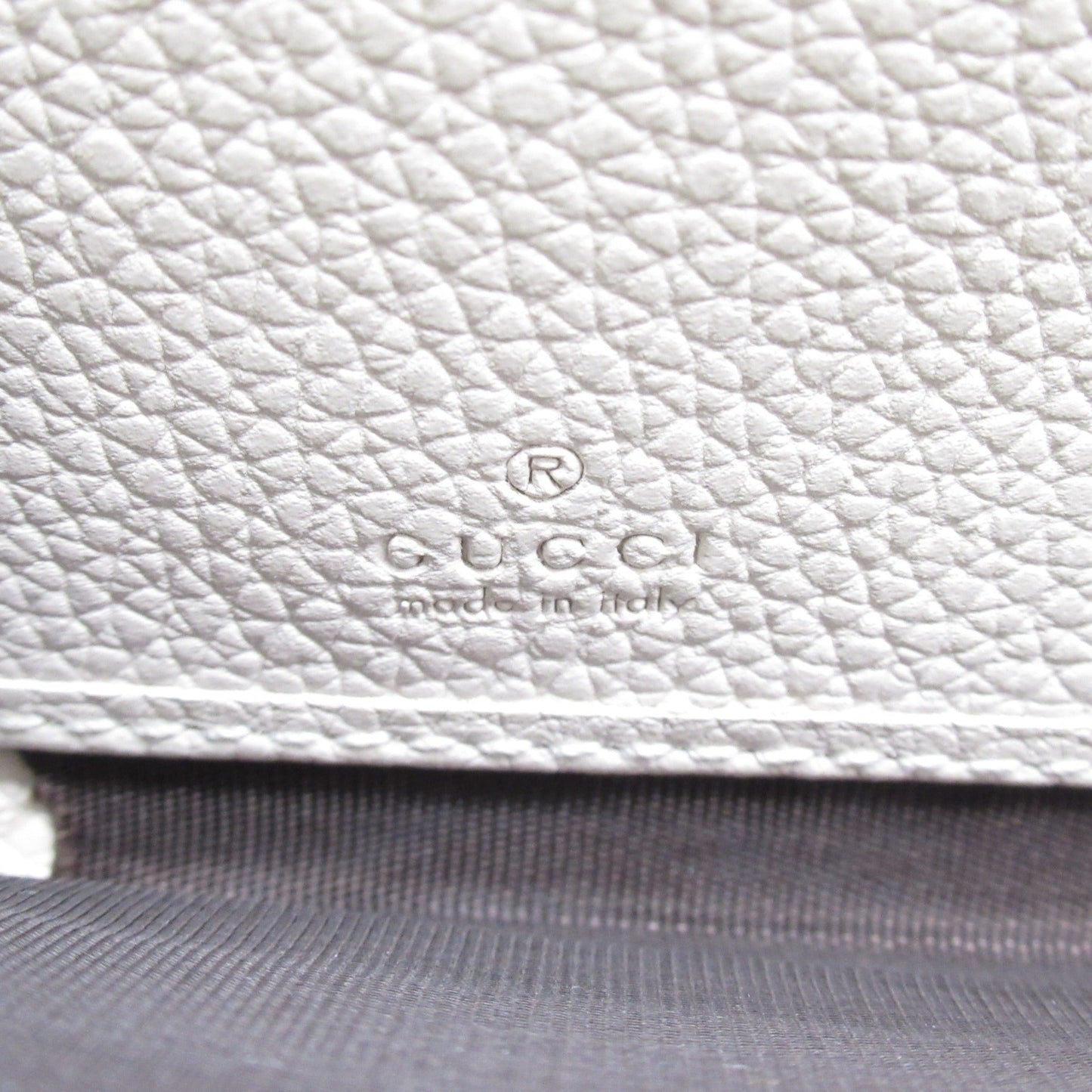 GUCCI Round long wallet Ivory leather 570661