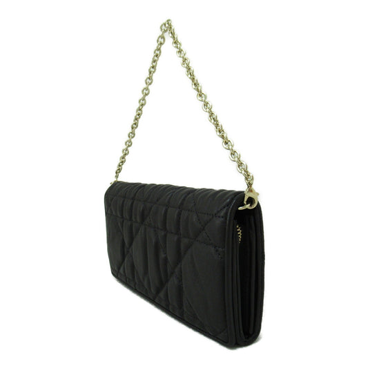 Dior Chain wallet purse Black leather