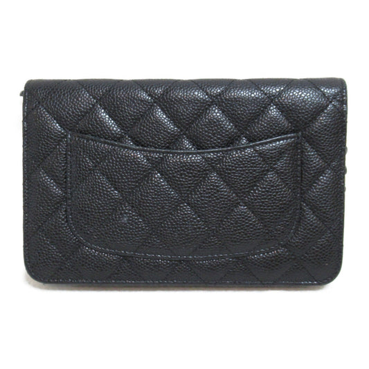 CHANEL Chain wallet Black Caviar Skin [Grained Calf]