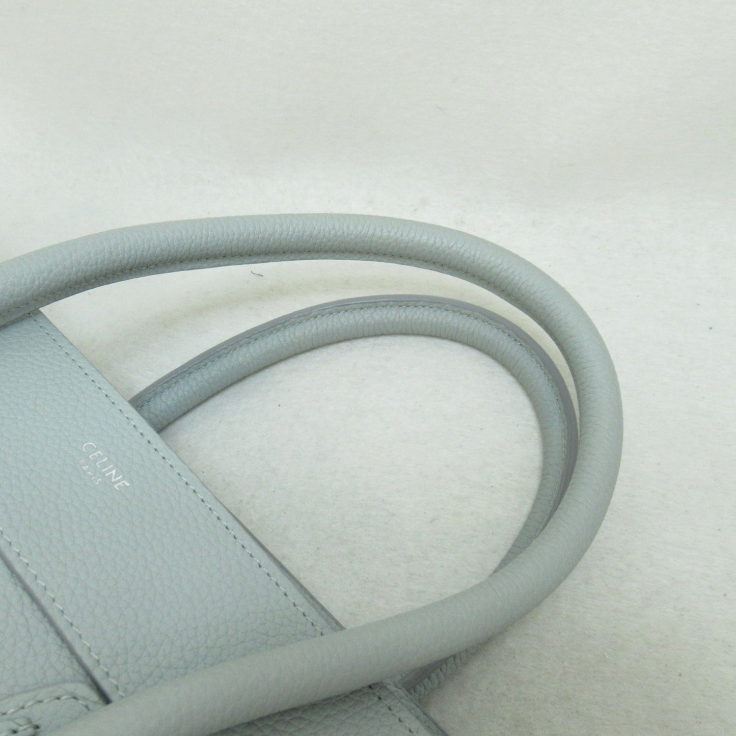 Celine Luggage Micro Shopper Tote Bag Blue Light blue leather