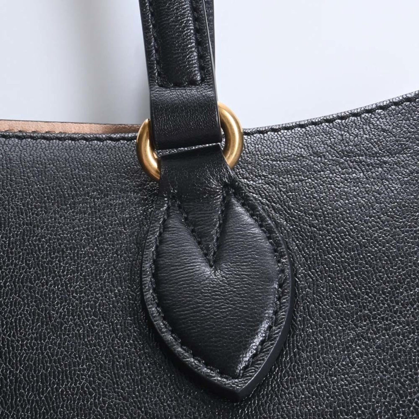 GUCCI Leather Double G Small Tote Bag 652680 Black Ladies