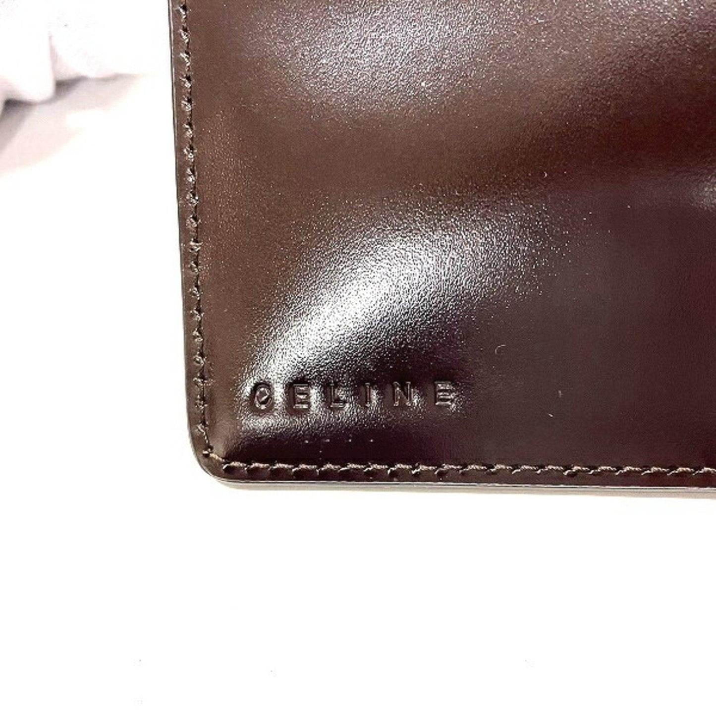 Celine Macadam Pattern Suede Embossed Leather Wallet Bifold Long Unisex