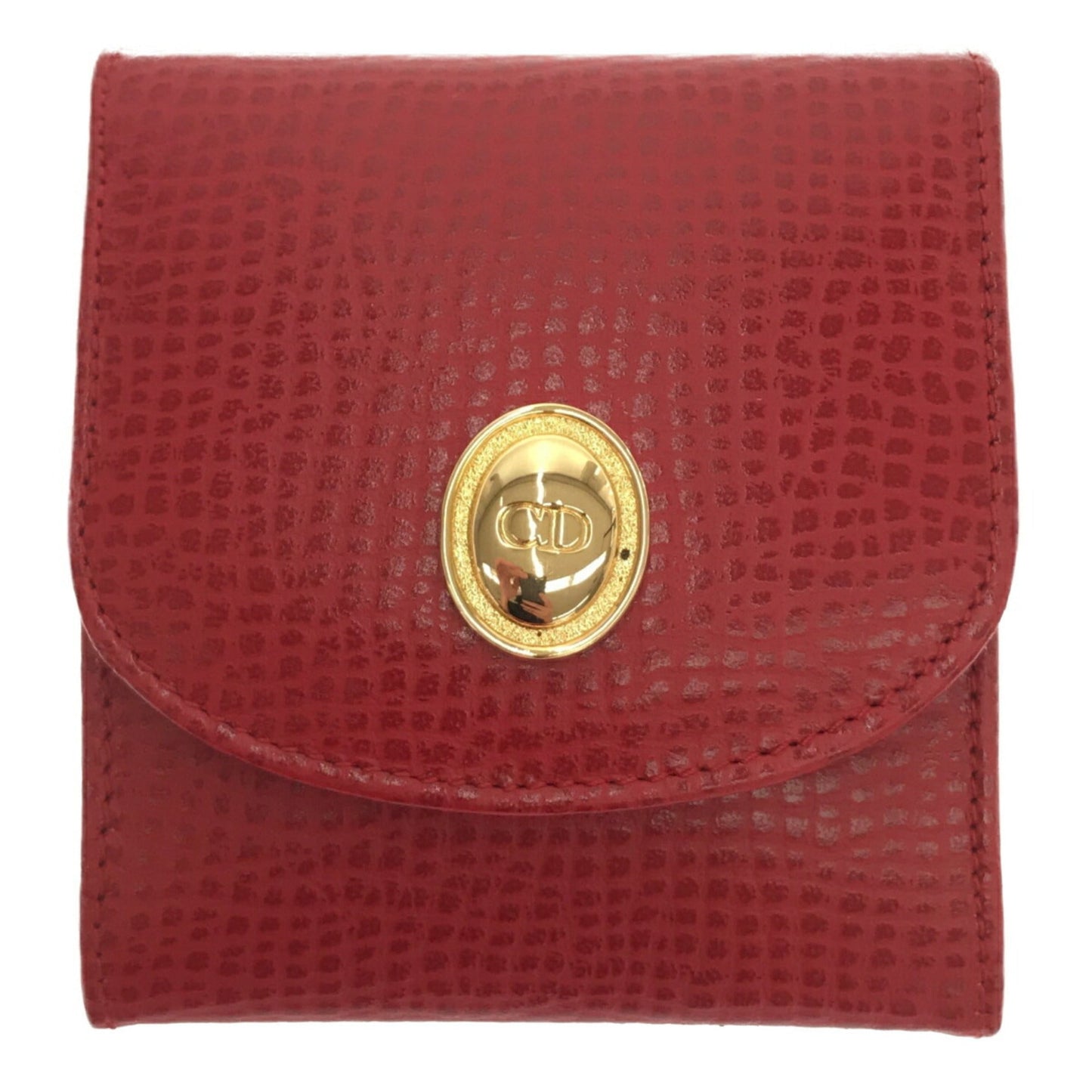 CHRISTIAN DIOR coin case mini wallet clothing accessories plain women's unisex brand RED red