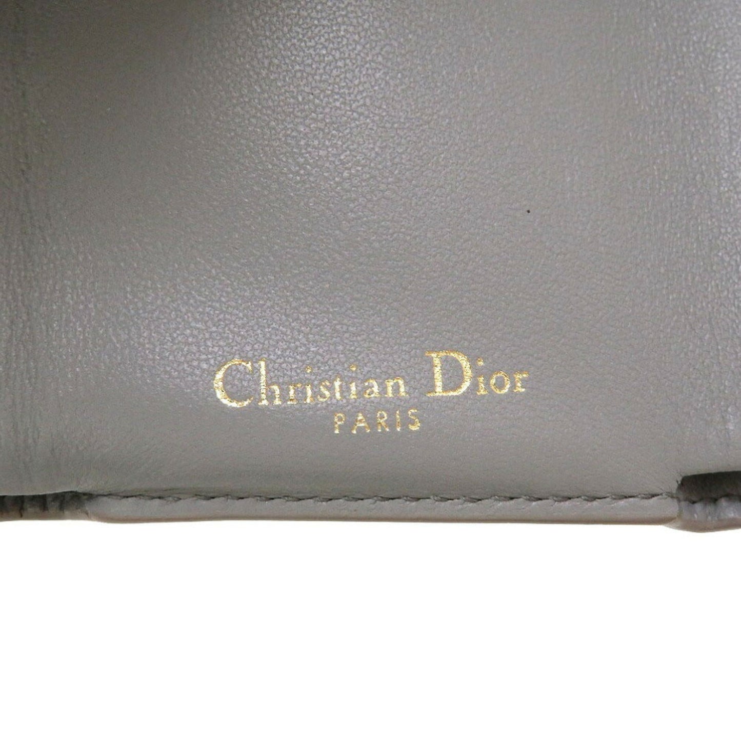 CHRISTIAN DIOR Leather Gray Trifold Wallet