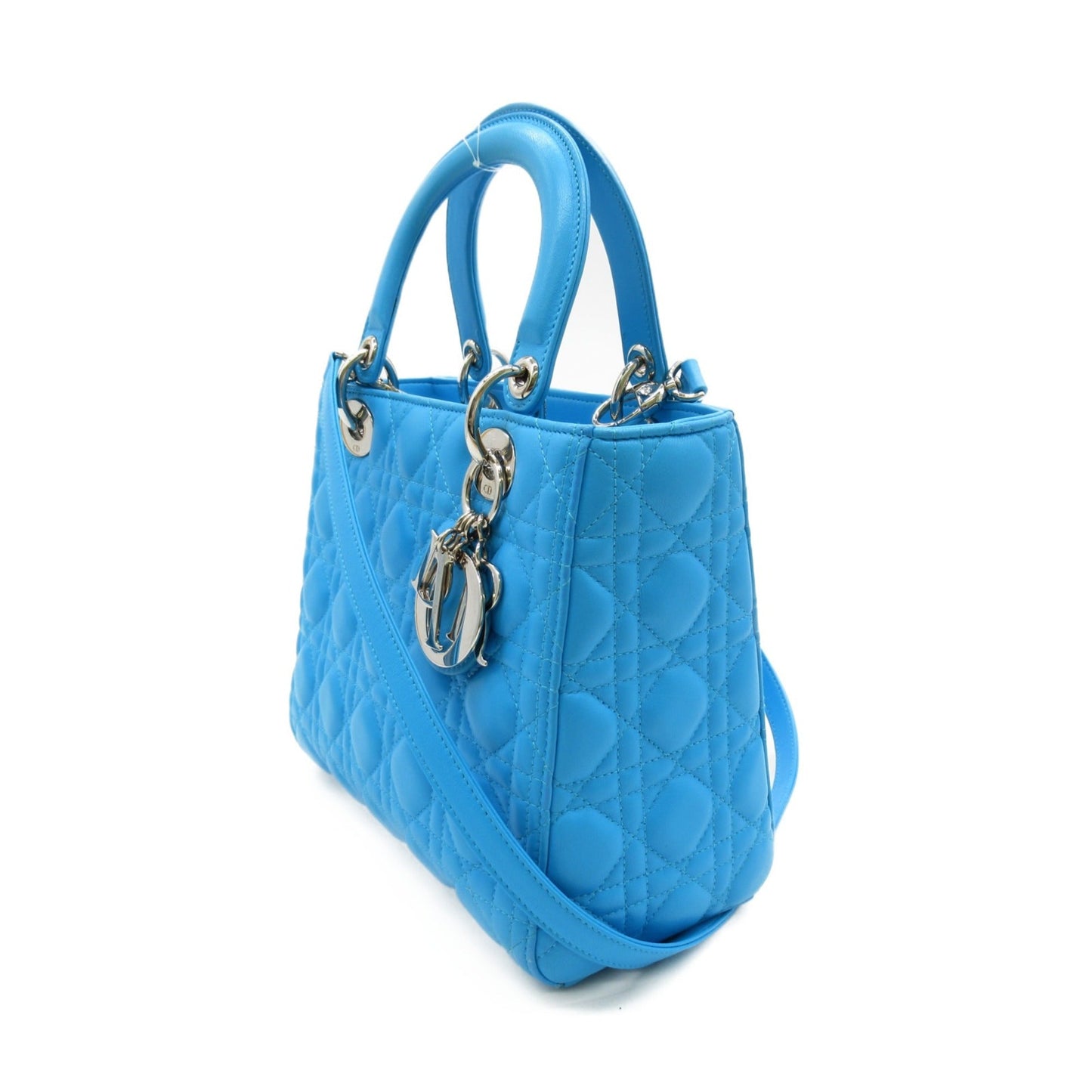 Dior Lady Dior Tote Bag Blue Lambskin [sheep leather]