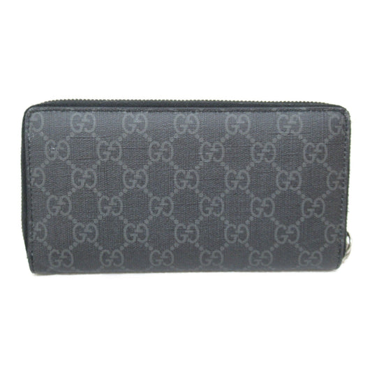 GUCCI Round long wallet Black PVC coated canvas 451273