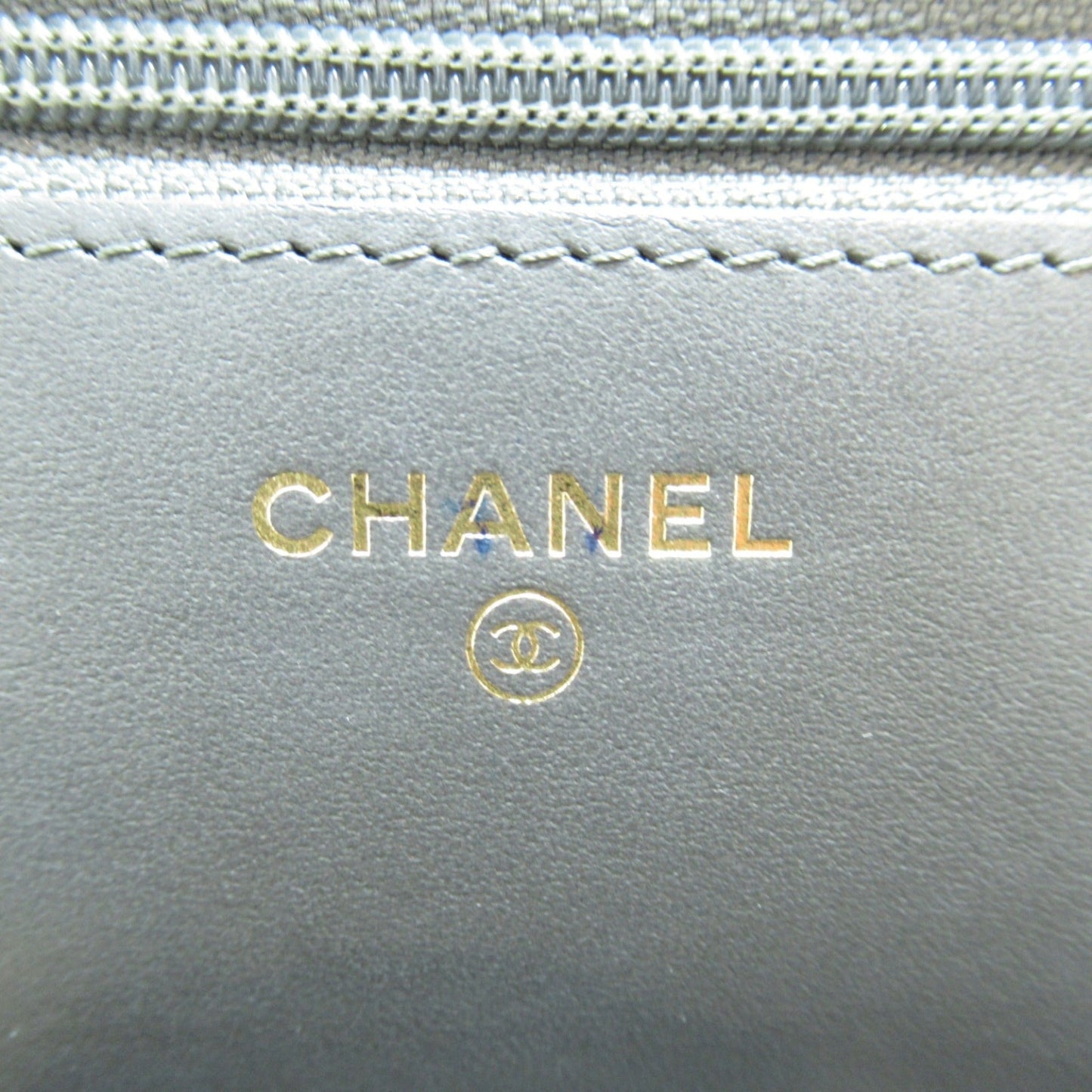 CHANEL Matelasse Chain Wallet Shoulder Bag Silver Lambskin [sheep leather]