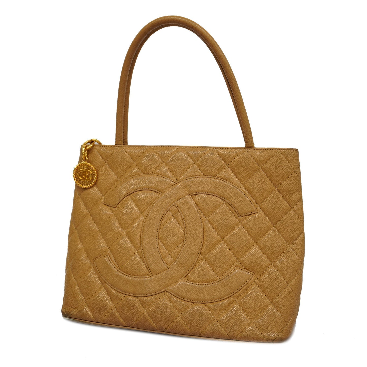 CHANEL  Reprint Tote Women's Caviar Leather Tote Bag Beige