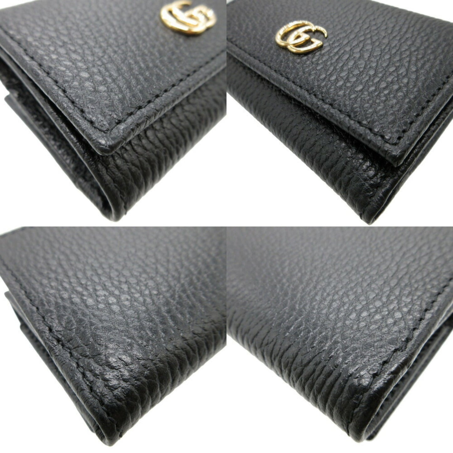 GUCCI 644407 Double G Leather Black Wallet