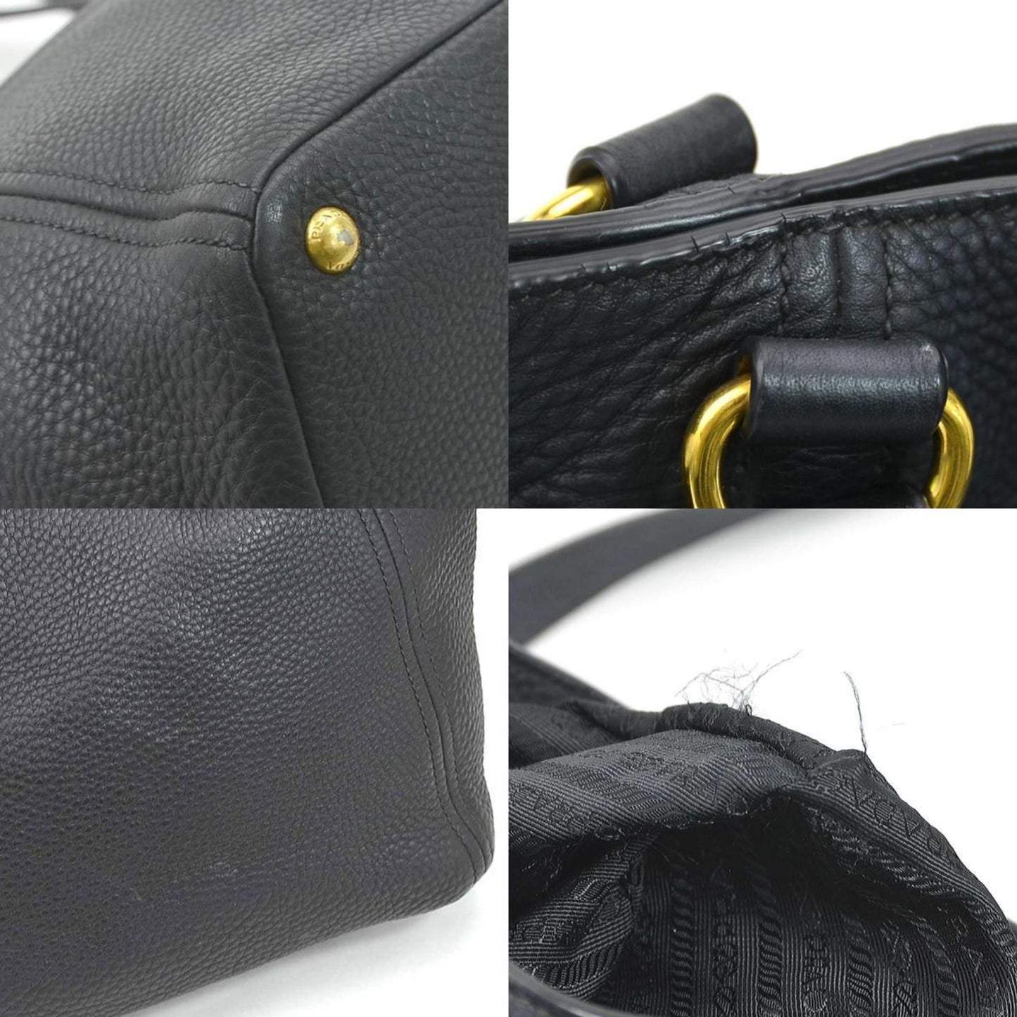 PRADA shoulder bag leather black ladies h29504g