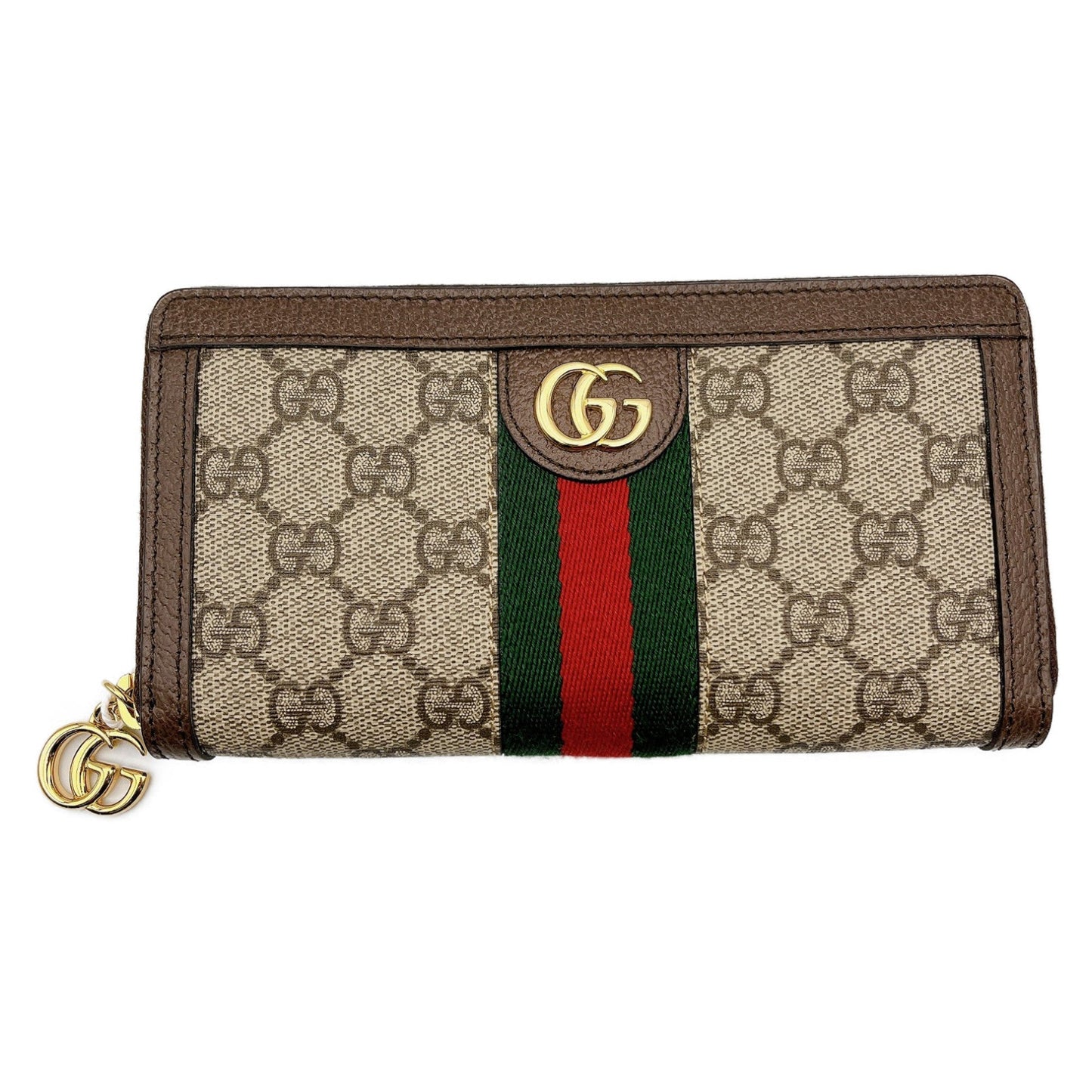 GUCCI GG Zip Around Wallet Brown Beige GG Supreme 52315496IWG8745