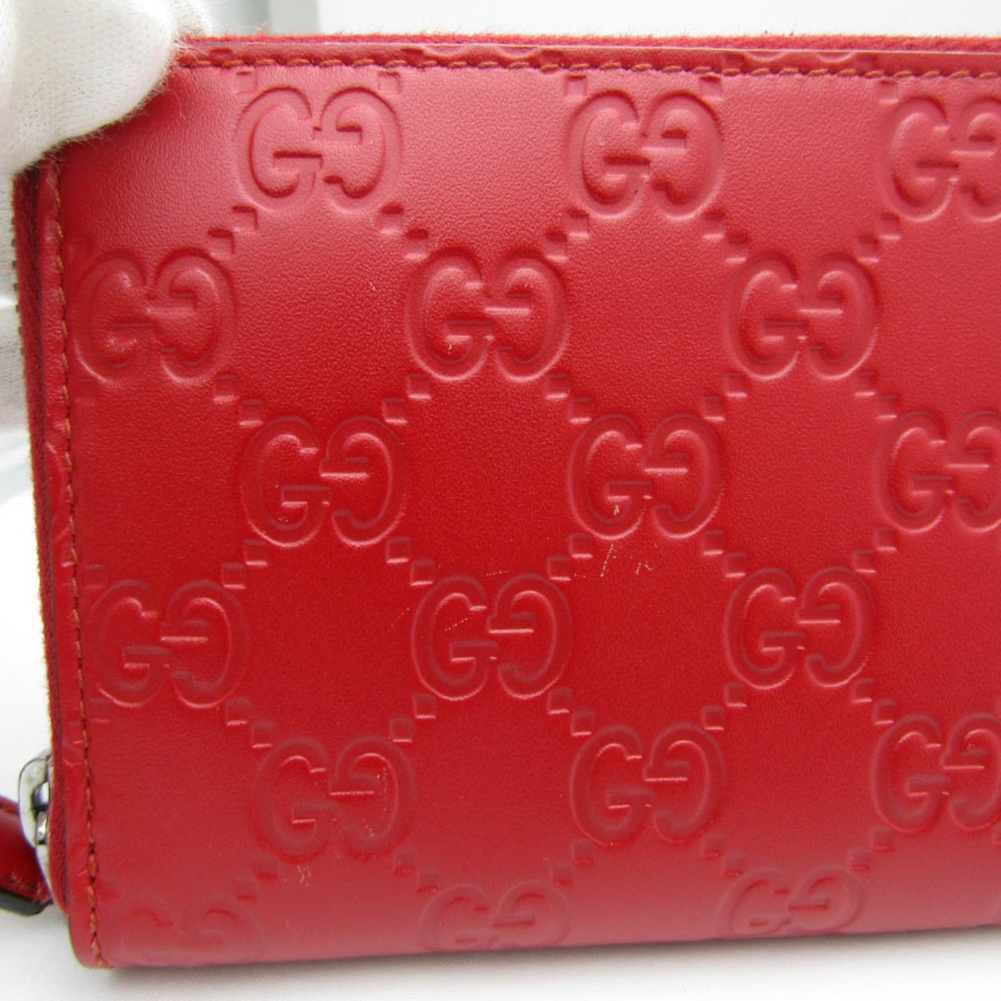 GUCCIssima AVEL 307987 GG Leather Long Wallet [bi-fold] Red Color