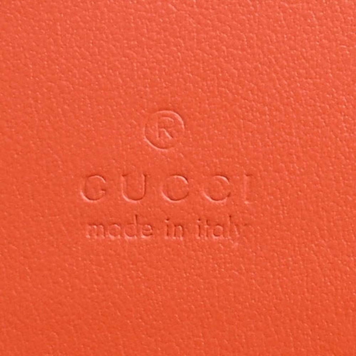 GUCCI GG Matelasse Leather Card Case Bifold Wallet 723786 Orange Ladies