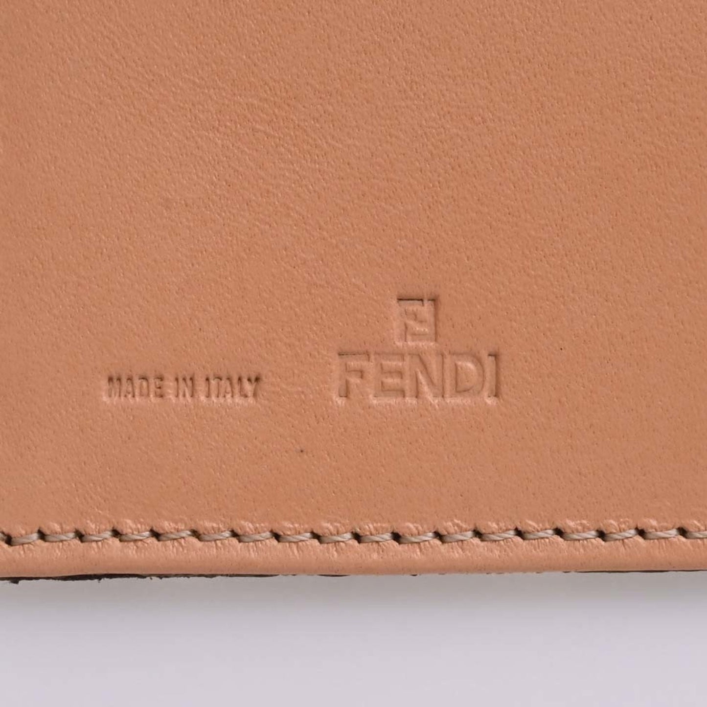 FENDI Canvas Zucchino Trifold Wallet 8M0011 Beige Ladies